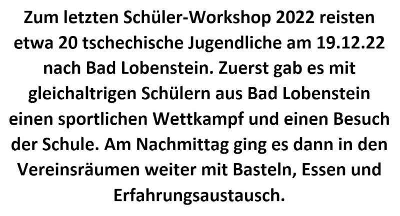 Schüler-Workshop in Bad Lobenstein