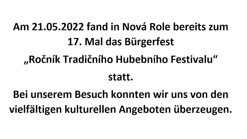 Besuch des Festivals in Nová Role